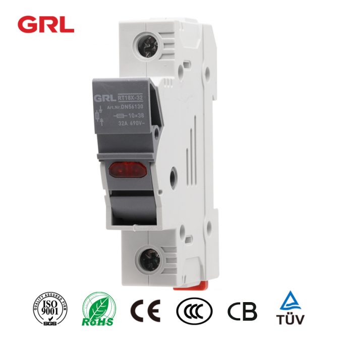 GRL Fuseholders RT18X-32 مع مؤشر الصمام حجم الصمامات 10 * 38