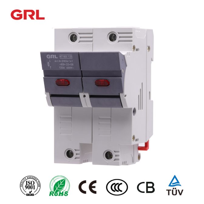GRL Fuseholder RT18-125-2P حامل الصمامات حجم الصمامات 22 * 58