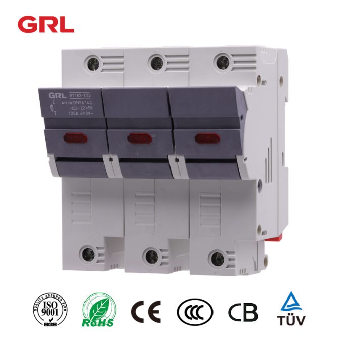 GRL حاملات الصمامات الكهربائية RT18-125-3p حجم الصمامات 22 * 58