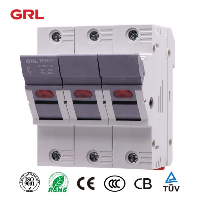 الصمامات حامل الصمامات GRL 14 * 51 RT18X-63-3P مع مؤشر LED